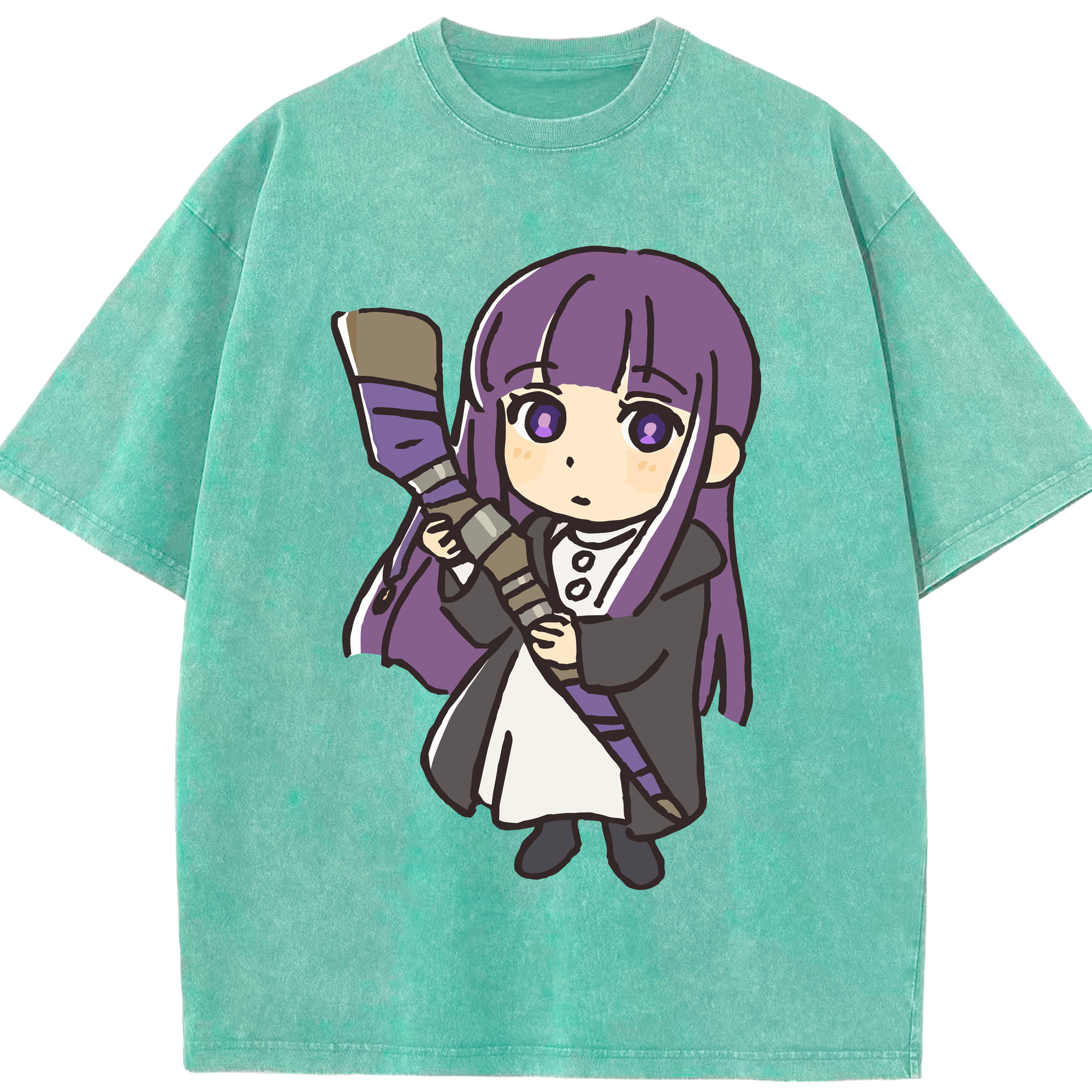 （画像用） 葬送のフリーレン Frieren 綿100% ヴィンテージ風 半袖Tシャツ（フロントプリント）